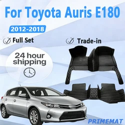 Toyota Auris E180 용 맞춤형 가죽 자동차 바닥 매트 2012 2013 2014 2015 2016 2017 2018 카펫 러그 발 패드 액세서리