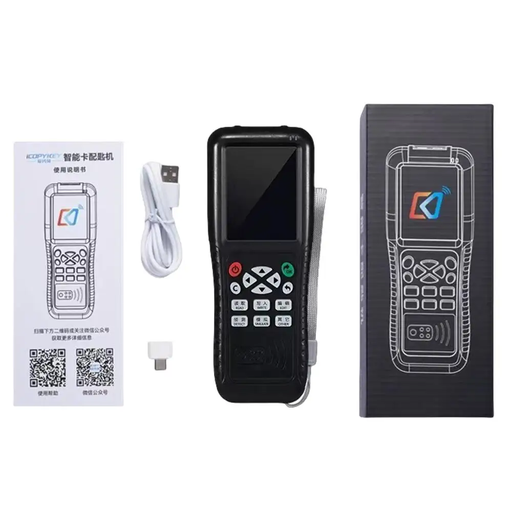 Nfc rfid duplicador icopia x100 programador de descriptografia avançada copiadora escritor 13.56mhz 125khz usb chave criptografada com voz