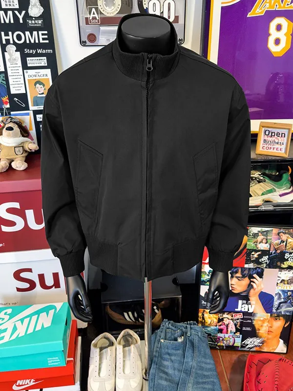 

Мужская футболка Cleanfit, спортивная куртка свободного покроя, длинная застежка-молния с воротником Генри, уличная повседневная модная куртка