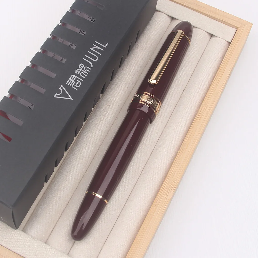 

YONGSHENG/JUNLAI стальное перо King 930 смола поршень перьевая ручка Iraurita No 9 F/M/B перо золото серебро клип бизнес ручка подарок