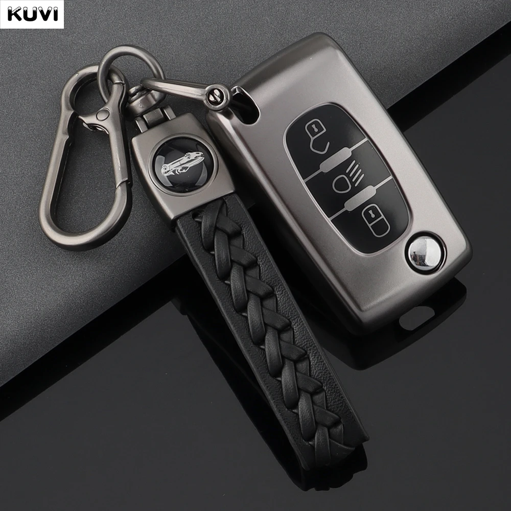 Neue graue TPU-Autoschlüsselhülle Schlüsselanhänger-Schutzhülle für Citroën C2 C3 C4 C5 C6 Xsara Berlingo für Peugeot 207 307 308 407 607 807