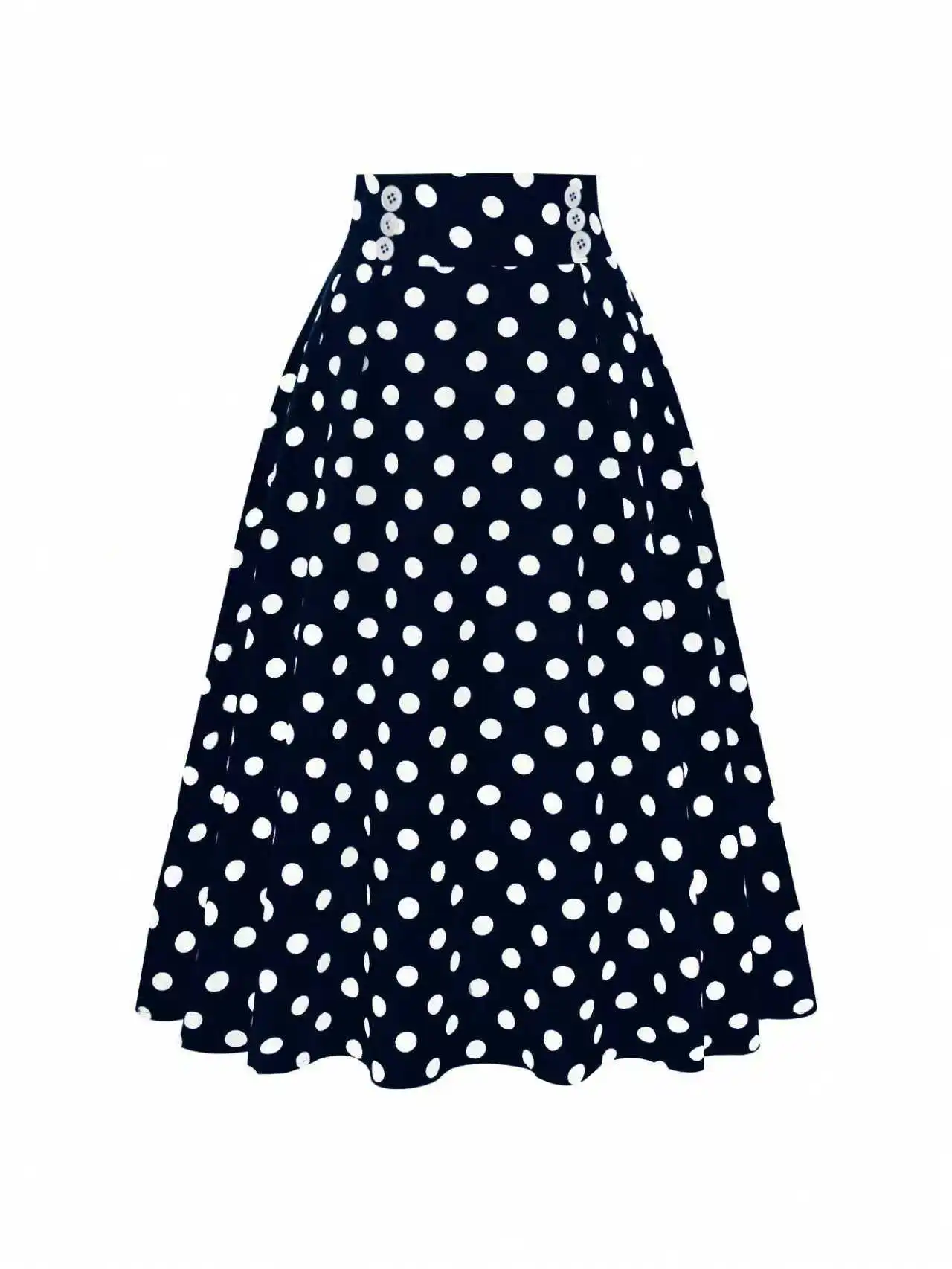 

Polka dot patterns on women's spring and summer skirts are casual and versatile