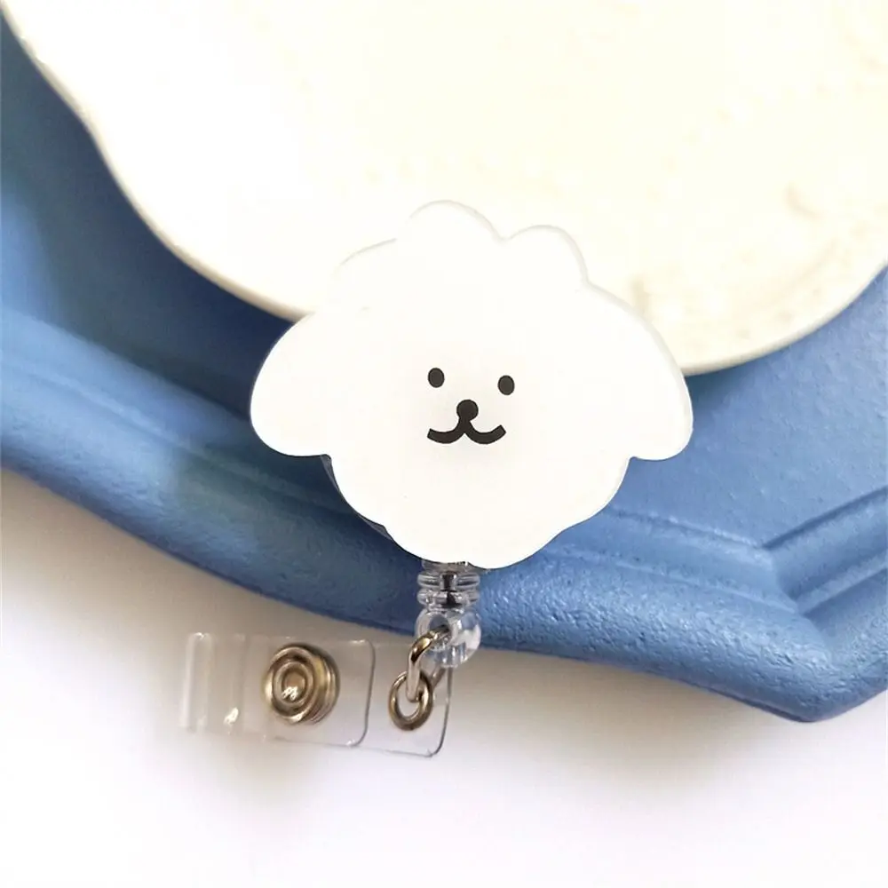 الكرتون الكلب ممرضة شارة بكرة اسم العلامة الحيوانات سهلة سحب مشبك الصدر بطاقة الاكريليك جرو قابل للسحب شارة حامل الطلاب الطبيب #2