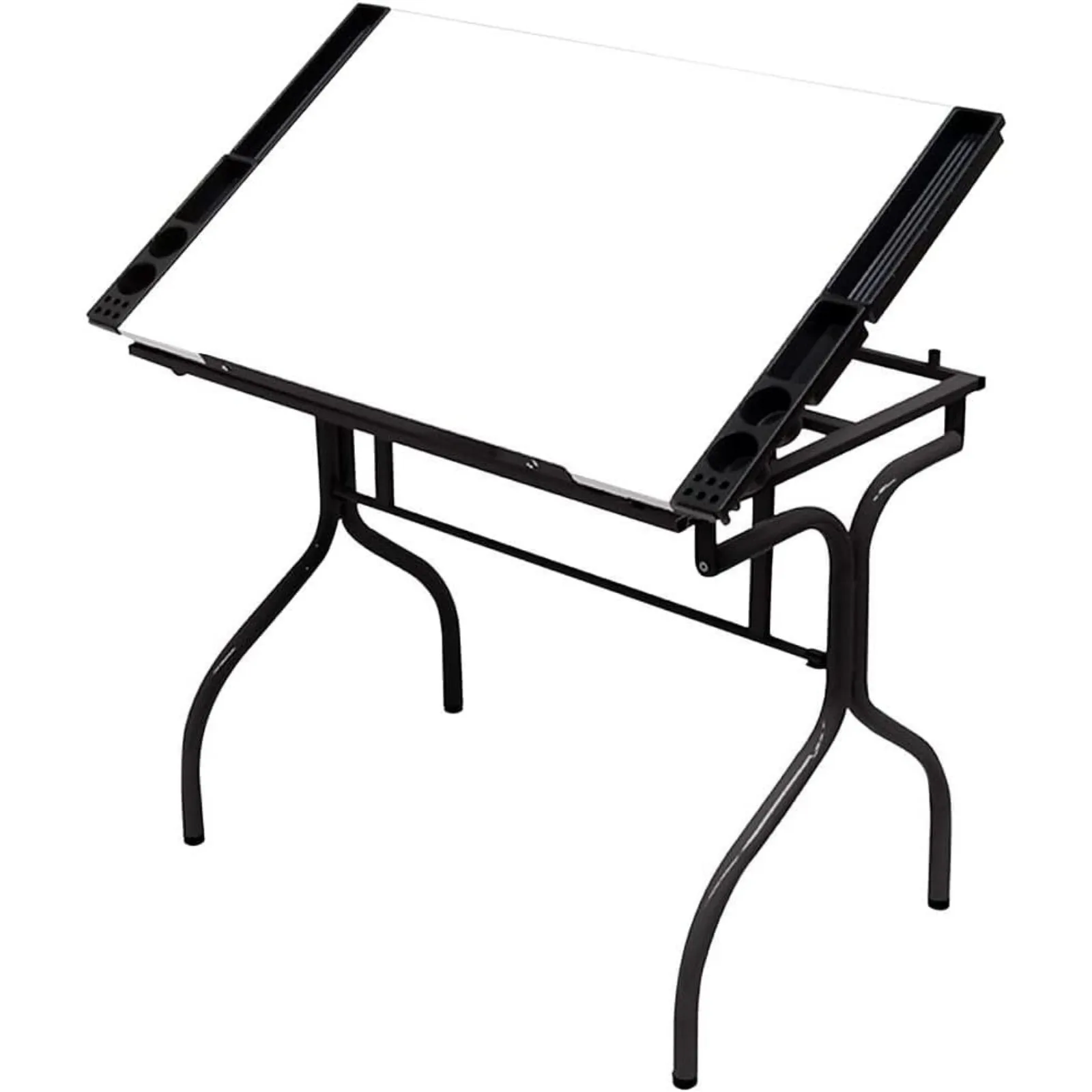 US Studio Designs Folding Modern Glass Top Adjustable Drafting