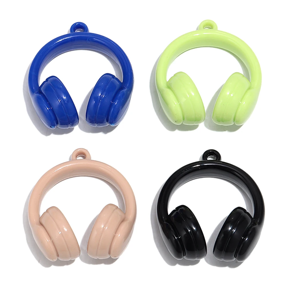 5pcs/lot Colorful Earphones Acrylic Beads Loose Spacer Beads