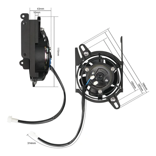 Imagen 2 del producto NICECNC para KTM TBI EXC 300 EXCF 350 SX 250 SXF 450 2024 2025 juego de ventilador de refrigeración de radiador eléctrico para Husqvarna TE300 GasGas EC300