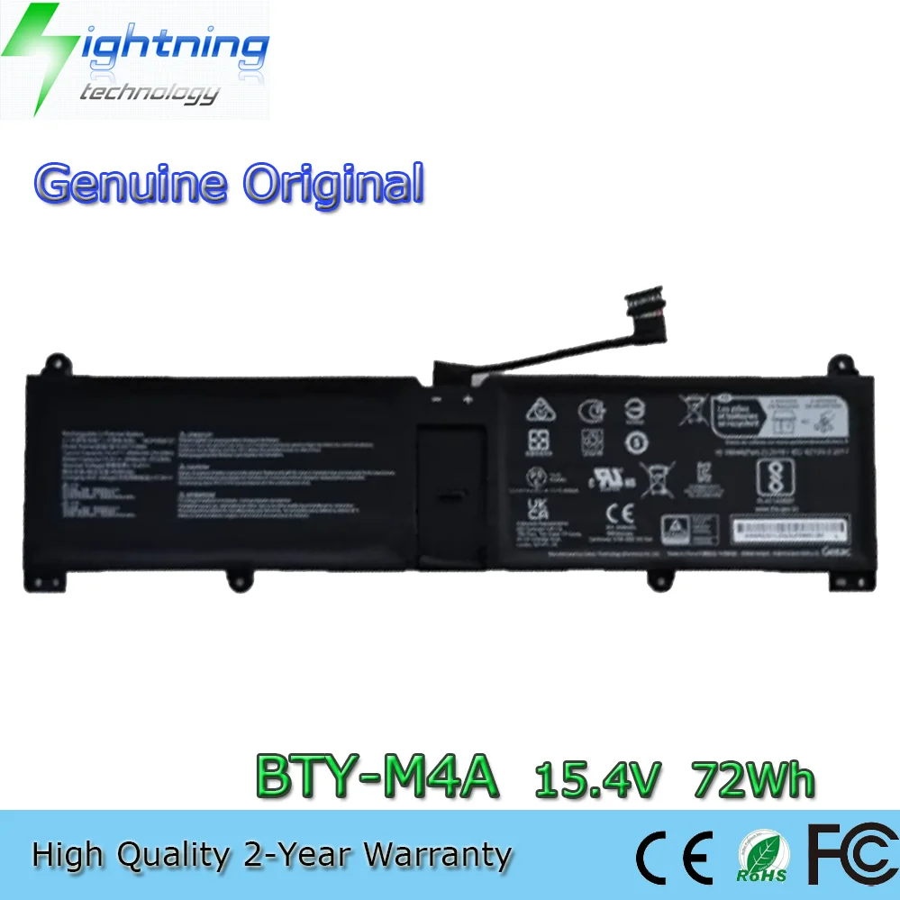 

Original BTY-M4A 15.4V 72Wh Battery for MSI PRESTIGE Stealth 14 Studio A13VF A12MT A13MT A13VG A1VGG