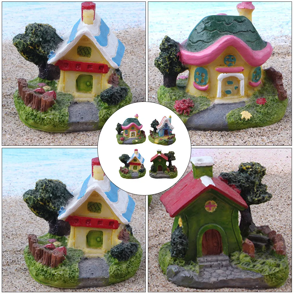 4Pcs Resin Fish Ornament Excellent Durability Safe Material Good for Scene Layout Fish Tank Landscape
