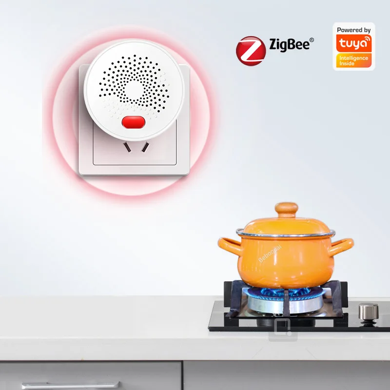 US Plug Tuya Smart Zigbee rilevatore di perdite di Gas Wireless gpl sensore di perdite di Gas naturale metano per sistema di allarme cucina domestica