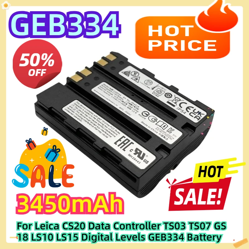 

For Leica CS20 Data Controller TS03 TS07 GS18 LS10 LS15 Digital Levels GEB334 Battery