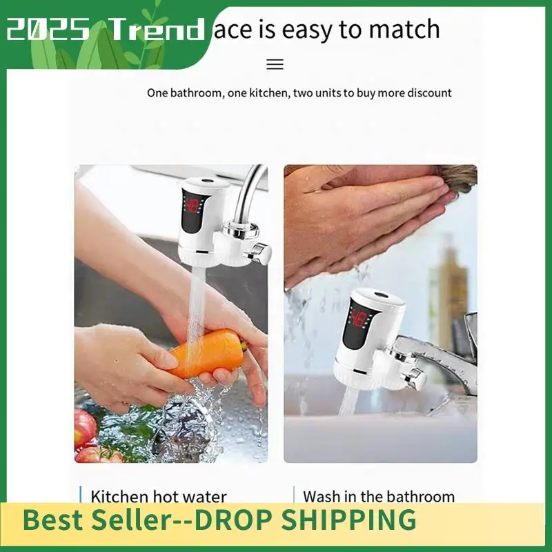 AD33 HOT Easy Installation Fast Heating Mixing Faucet Instant Electric Water Heater Faucet Heater With Digital Display EU-Plug D