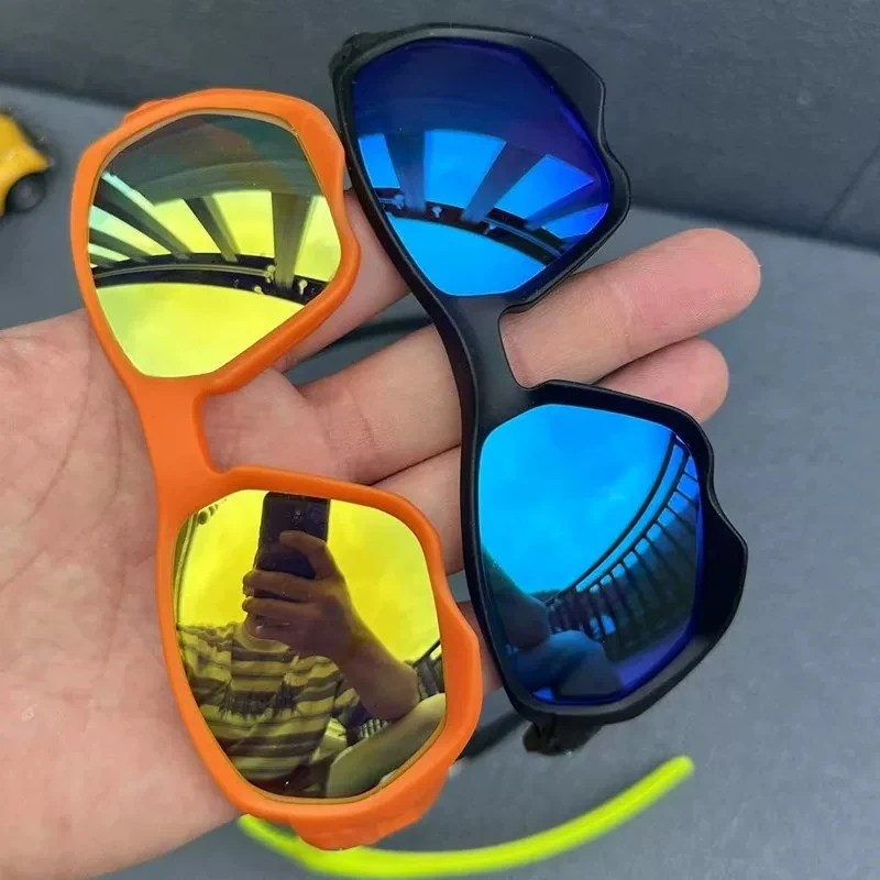 Outdoor Sports Sunglasses UV400 Mirror Lens Wraparound Square Sun Glasses For Cycling Fishing Driving Running Eyewear Multiple