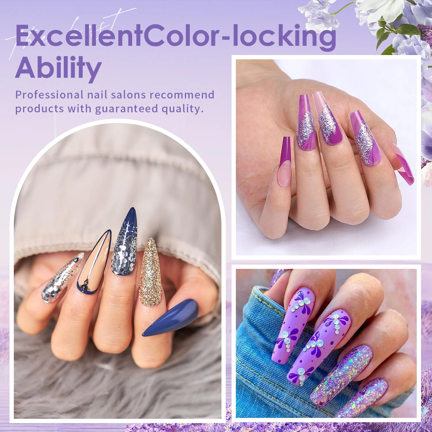 เล็บ 6 สี DIY ประติมากรรมผงสีคริสตัลเล็บผง 6 สีชุดประติมากรรมผง 10g ขวด