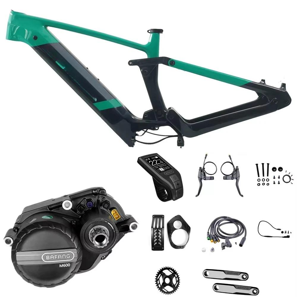

29inch Carbon Electric Bike Frame Bafang M600 48V 500W Motor Full Suspension Carbon Fiber Frame Kits