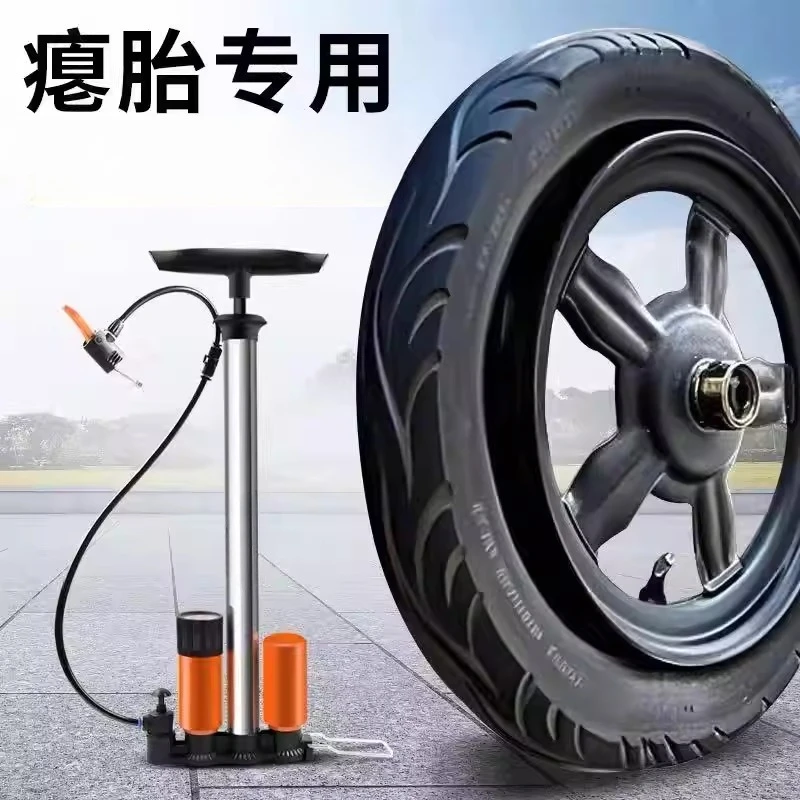 Dual Cylinder High Pressure Air Pump, Portable Manual Tire Inflator, Heavy Duty Bike Pump for , Motorcycle, E-Bike, Bicycle