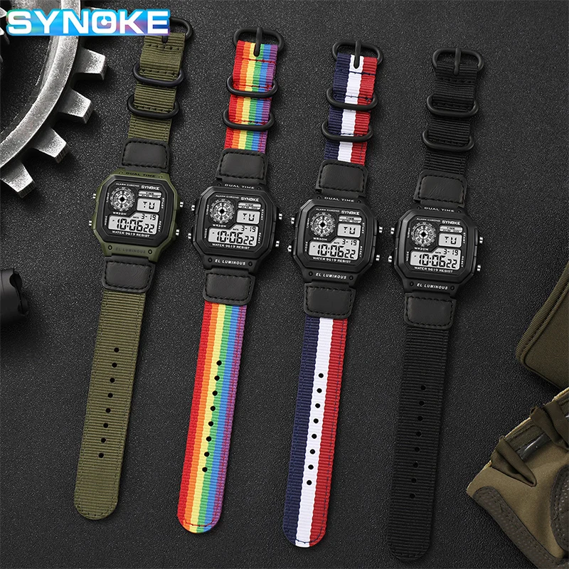 Reloj Deportivo Digital Men Watches Men 5BAR Waterproof Sport Watch Sport Stainless Steel Wristwatch Relojes Deportivos Zegarek