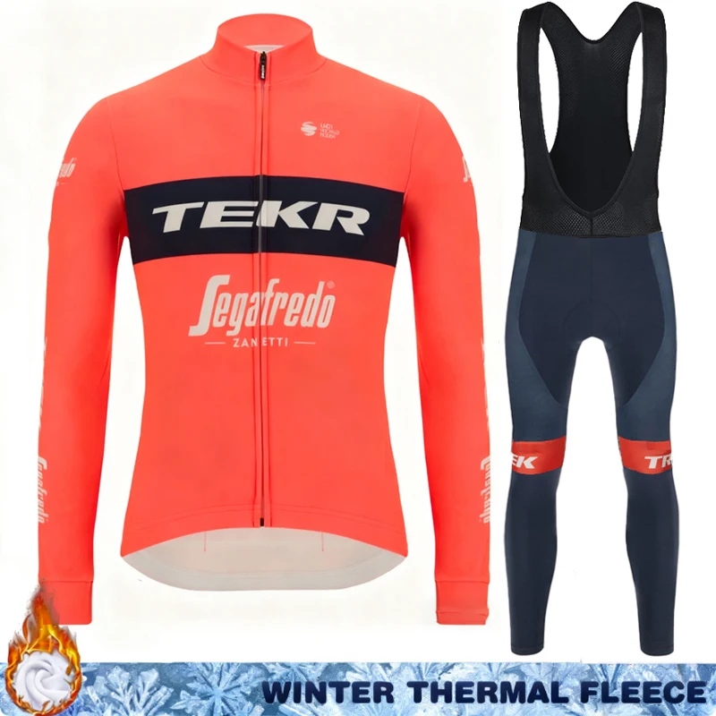 

TEKR Winter Thermal Fleece Cycling Clothing Triathlon Jersey Road Bikes Men Bike Bib Men's Retro Ciclismo Hombre Mens Clothes