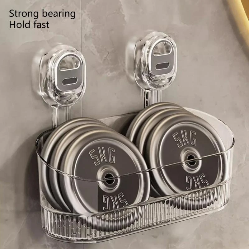 

Heavy Duty Suction Cup Shower Shelf Transparent Makeup Tool for Dorms