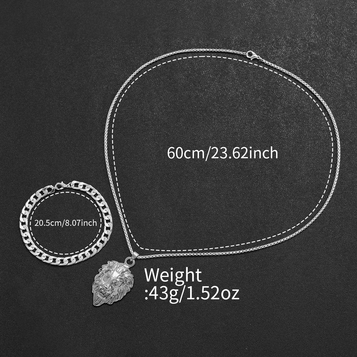 3pcs/set Fashion Men's Luxury Watch Set Trendy Party Hip Hop Men's Quartz Analog Watch with Jewelry Set(Box not included)）