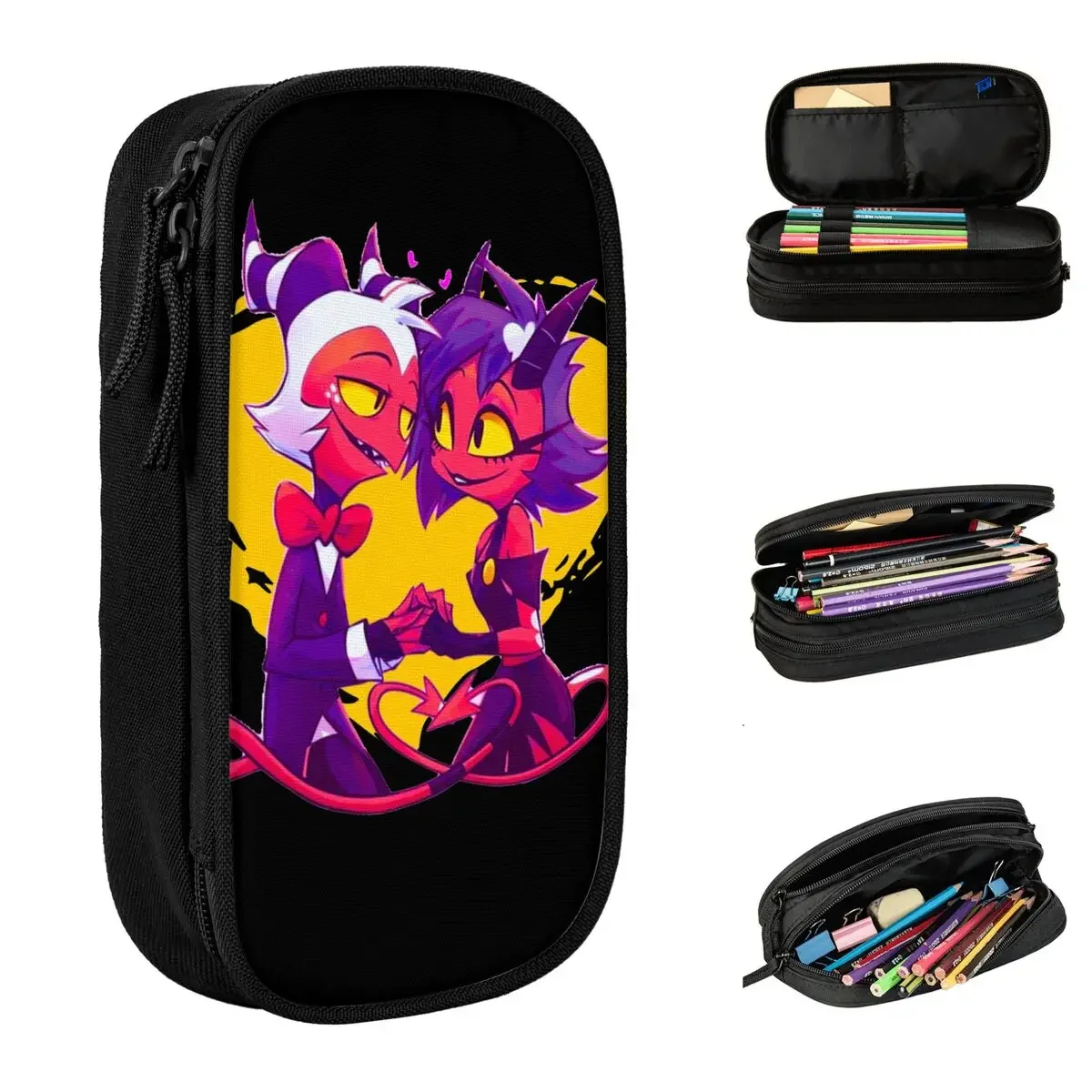 

Millie Moxxie Helluva Boss Pencil Case Anime Pen Box Bag Kids Large Storage Office Gift Pencilcases