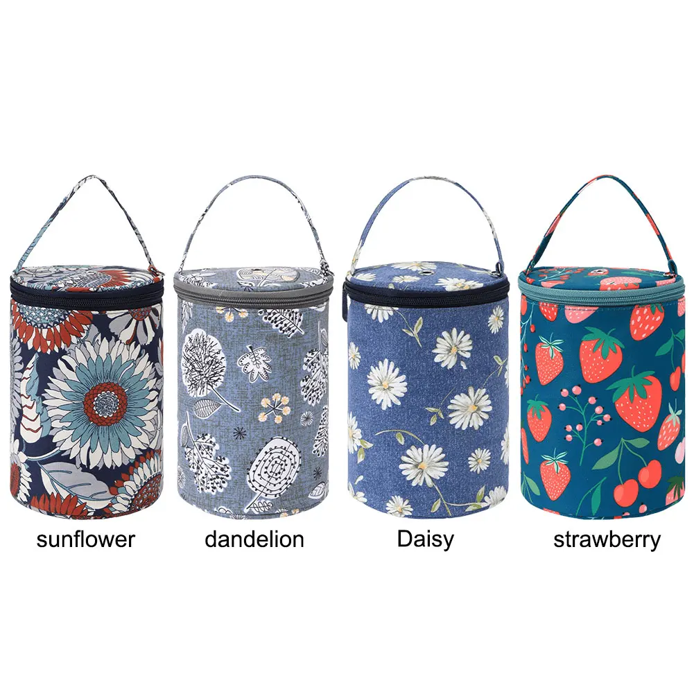 الحياكة حقيبة كروشيه سعة كبيرة إبر الحياكة حمل المنظم أكسفورد القماش السفر الكروشيه الغزل حقيبة يد لخطاف كروشيه