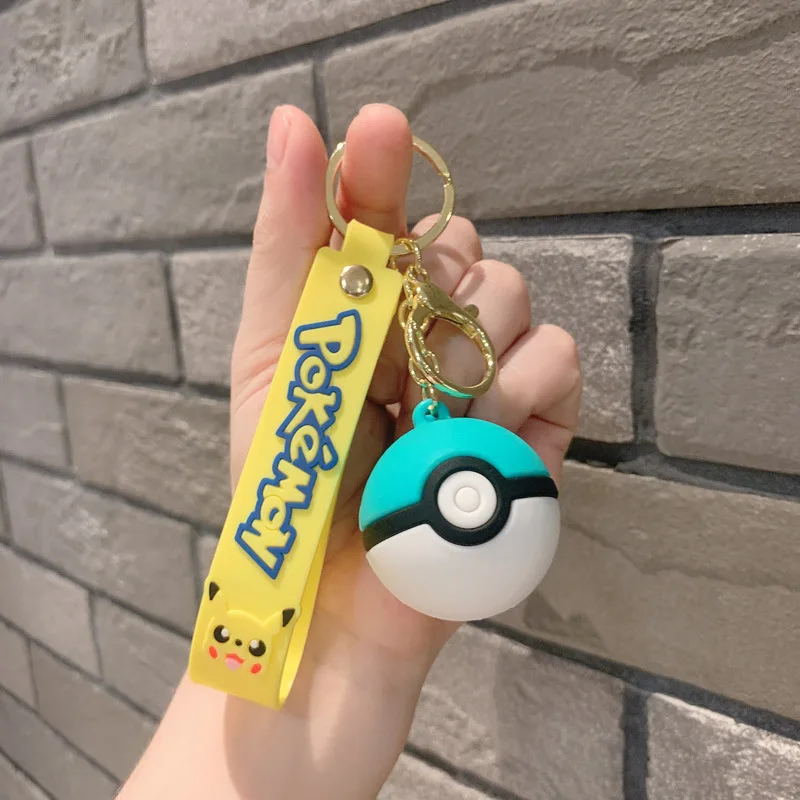 5cm Cute Pokemon Pikachu Backpack Car Keychain Pendant Poke Ball Key Chain Doll Fashion Keyring Woman Kid Gift