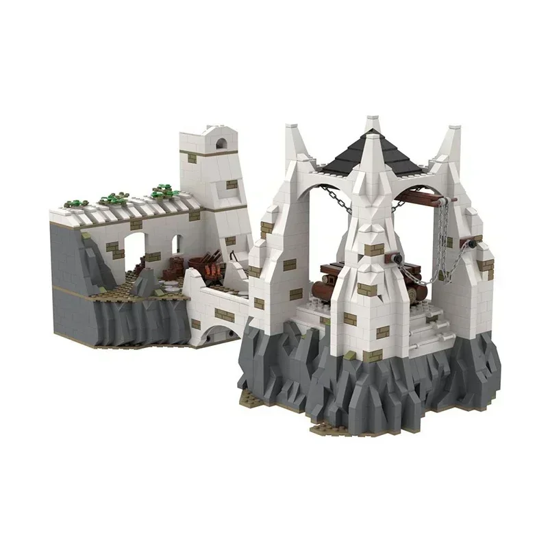 Magical Rings Lighting Of The Beacons Model Moc Building Block Castle Bricks DIY Assembly Movie Scene Street View Toy  Gift