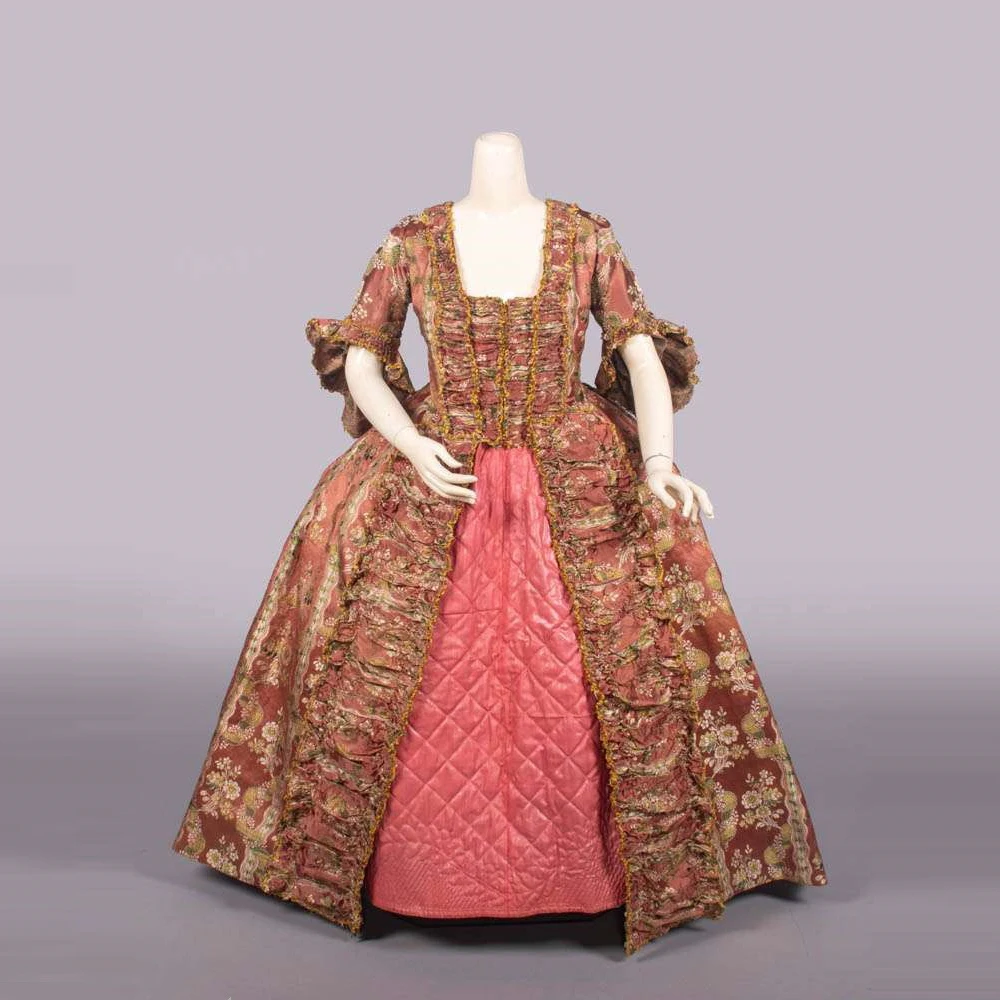 

Victorian Queen Marie Antoinette Ball Gown Robe a la francaise Renaissance Noble Duchess Baroque Rococo Floral Sack-back Dress