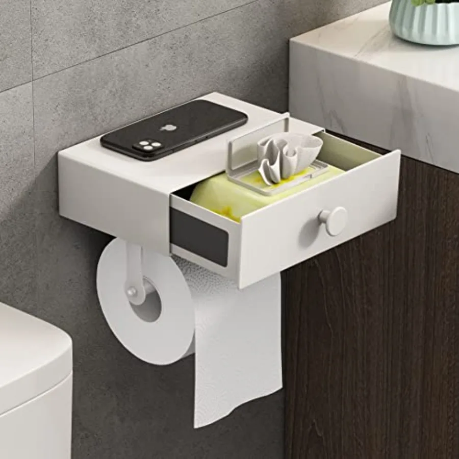 

Toilet Paper Holder Wipes Dispenser for Bathroom Toilet Paper Holder Storage Upgrade Design Toilet Tissue Holder Adhesive Small