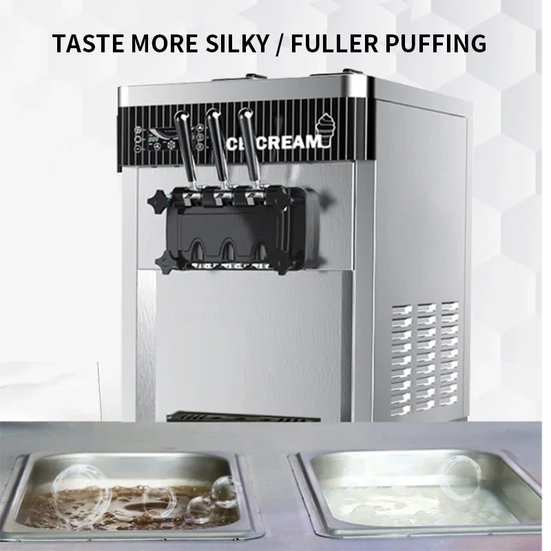 Máquina de helado comercial DG7220-A máquina de cono de sundae de escritorio pequeña comercial máquina de helado suave de 2300W