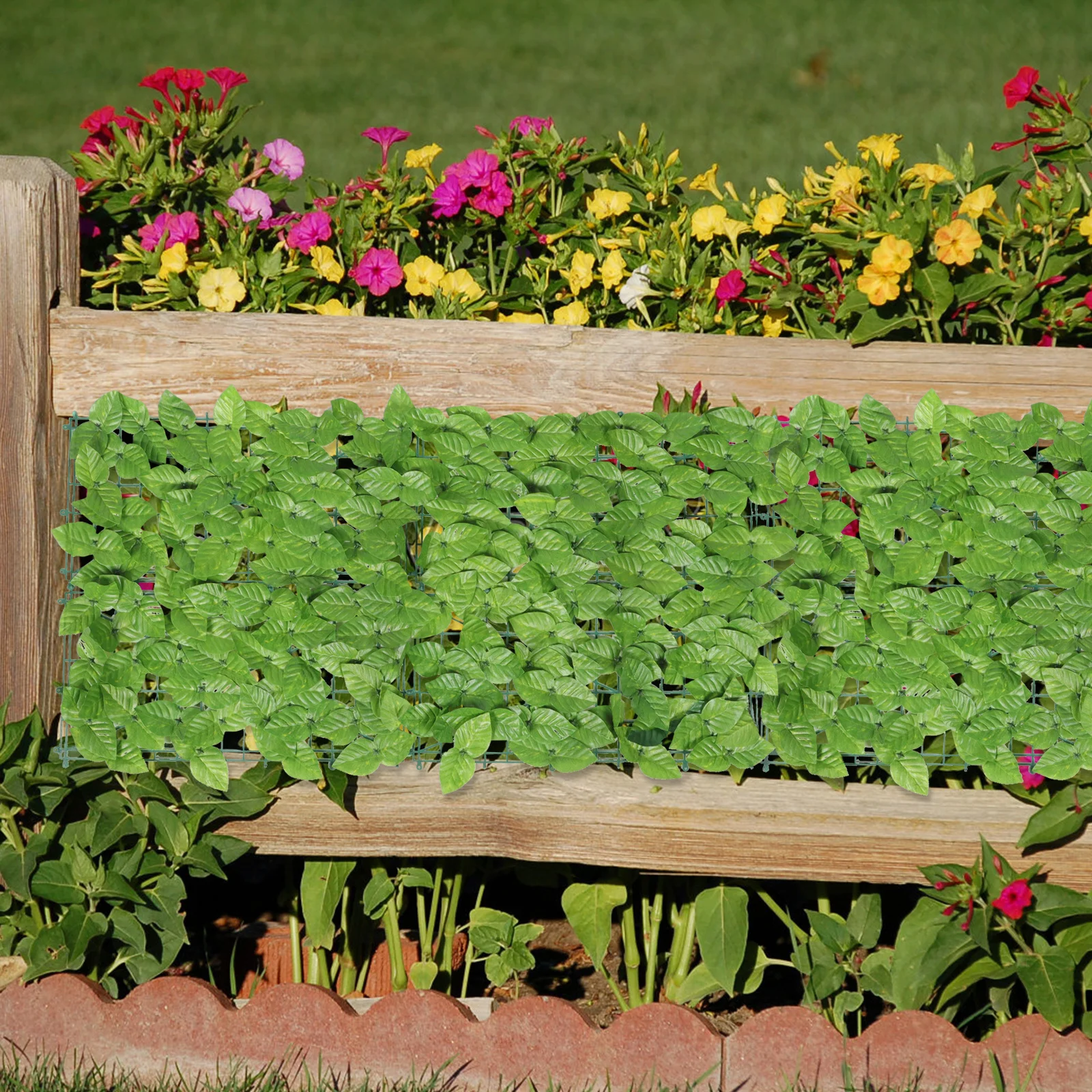 

Artificial Green Plant Wall Simulated Green Leaf Rattan Fence Balcony Decoration Lifelike Garden Decorative Plant Wall Faux Leaf