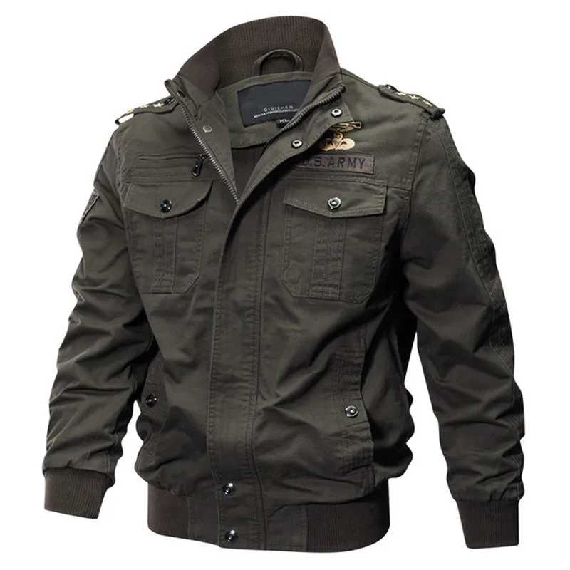 New 2022 Men Military Pilot Jackets Bomber Cotton Coat Tactical Army Jacket Male Casual Air Force Flight Jacket Plus Size M-6XL