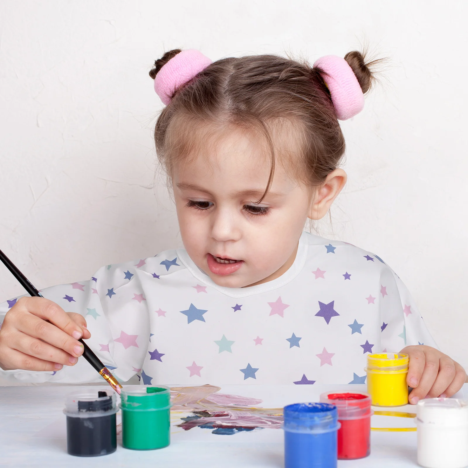 مريلة للأطفال مقاومة للمياه بأكمام طويلة مريلة للرضع للتغذية مزودة بجيب مريلة كارتونية لطيفة قماش تجشؤ للأطفال للجنسين منشفة لعاب الأطفال #4