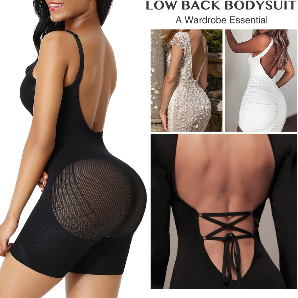 

Colombianas Low Back Seamless Bodysuit Shapewear Butt Lifter Body Shaper Backless Slimming Sheath Women Flat Belly Corset