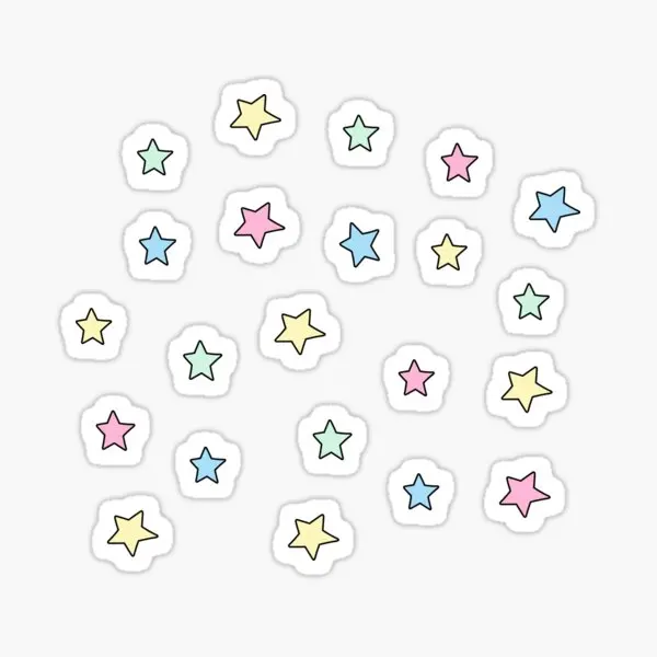 Pastel Mini Star Pack  5PCS Stickers for Print Cute Decorations Stickers Luggage Living Room Anime Background Cartoon Home Wall