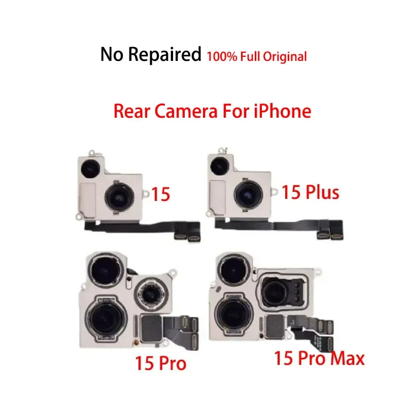 Full  No Repaired Back Rear Main Camera Flash Module Sensor Flex Cable For iPhone 15 Plus Pro Max