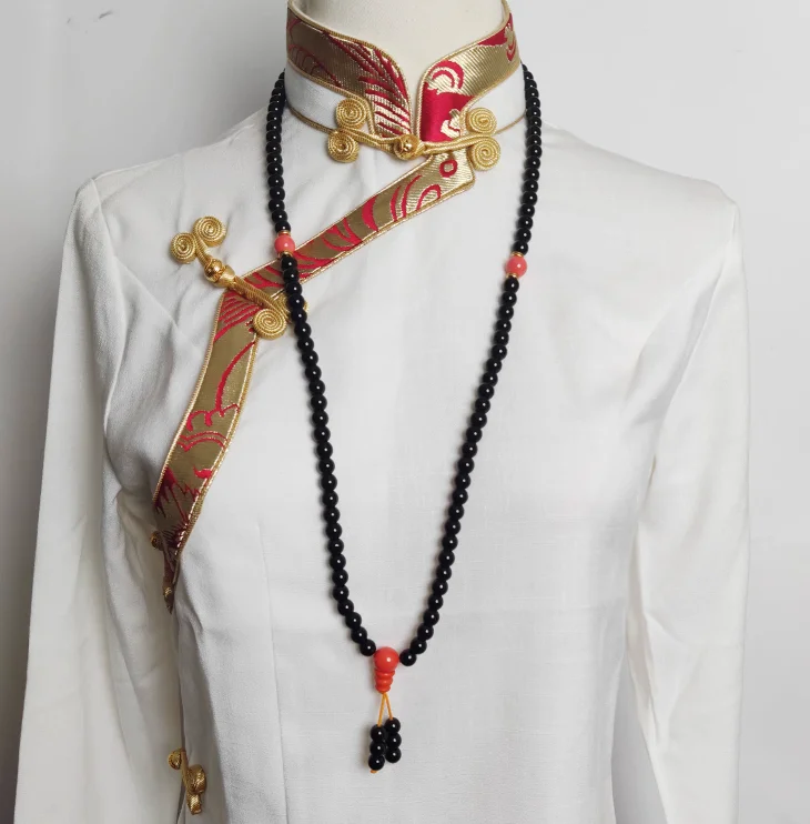

Chinese Tibetan Female Buddha Bead Necklace Jewelry Imitating Natural Prayer Beads