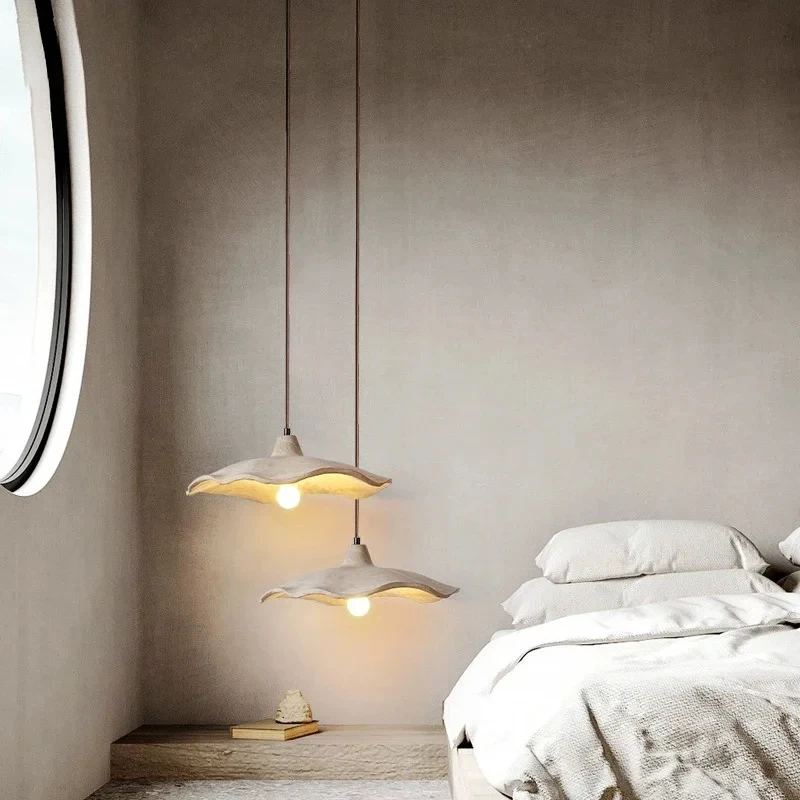 

MandosBor Led Pendant Light Bedroom Bedside Chandelier High Concrete Cement Ceiling Hanging Lamp Restaurant Bar Art Loft Designe