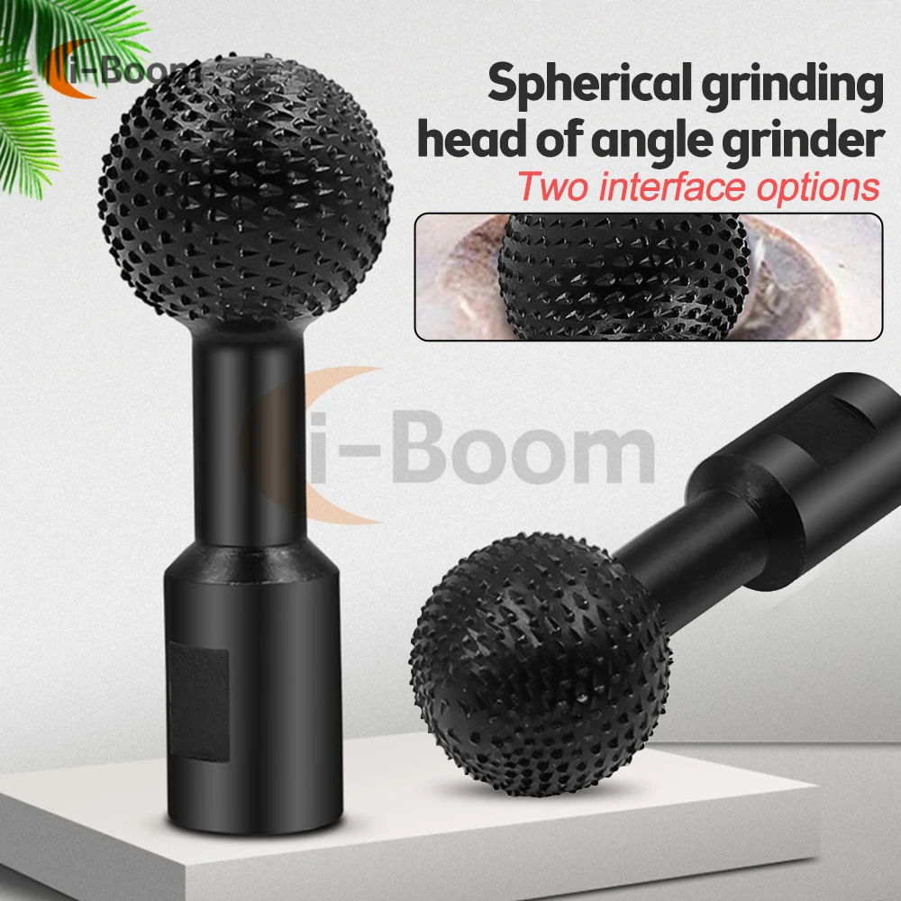 10mm/14mm Ball Grinding head Gouge Spherical Spindles Shaped Wood Gouge Power Carving Attachment for Woodworking Angle Grinder