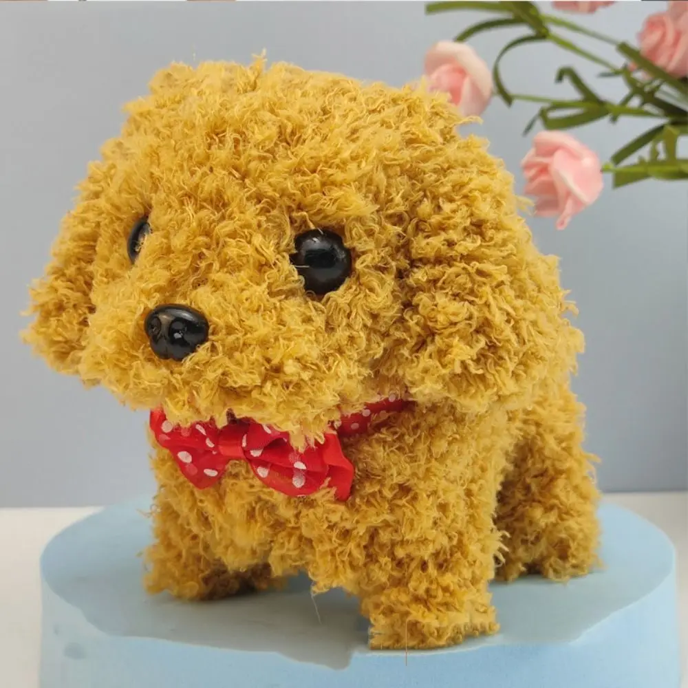 Chiot électrique en peluche avec interrupteur astronomique pour enfants, marche, aboiement, nœud, queue Wag, chien de simulation, animal de compagnie, jouets pour enfants, cadeau d'anniversaire