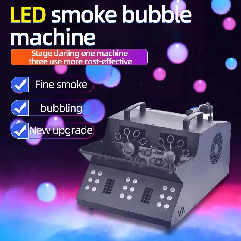 2000W Led Bubble Fog Machine Double Wheel Smoke Bubble macchina integrata macchina professionale per effetti per feste di eventi di nozze Macchina