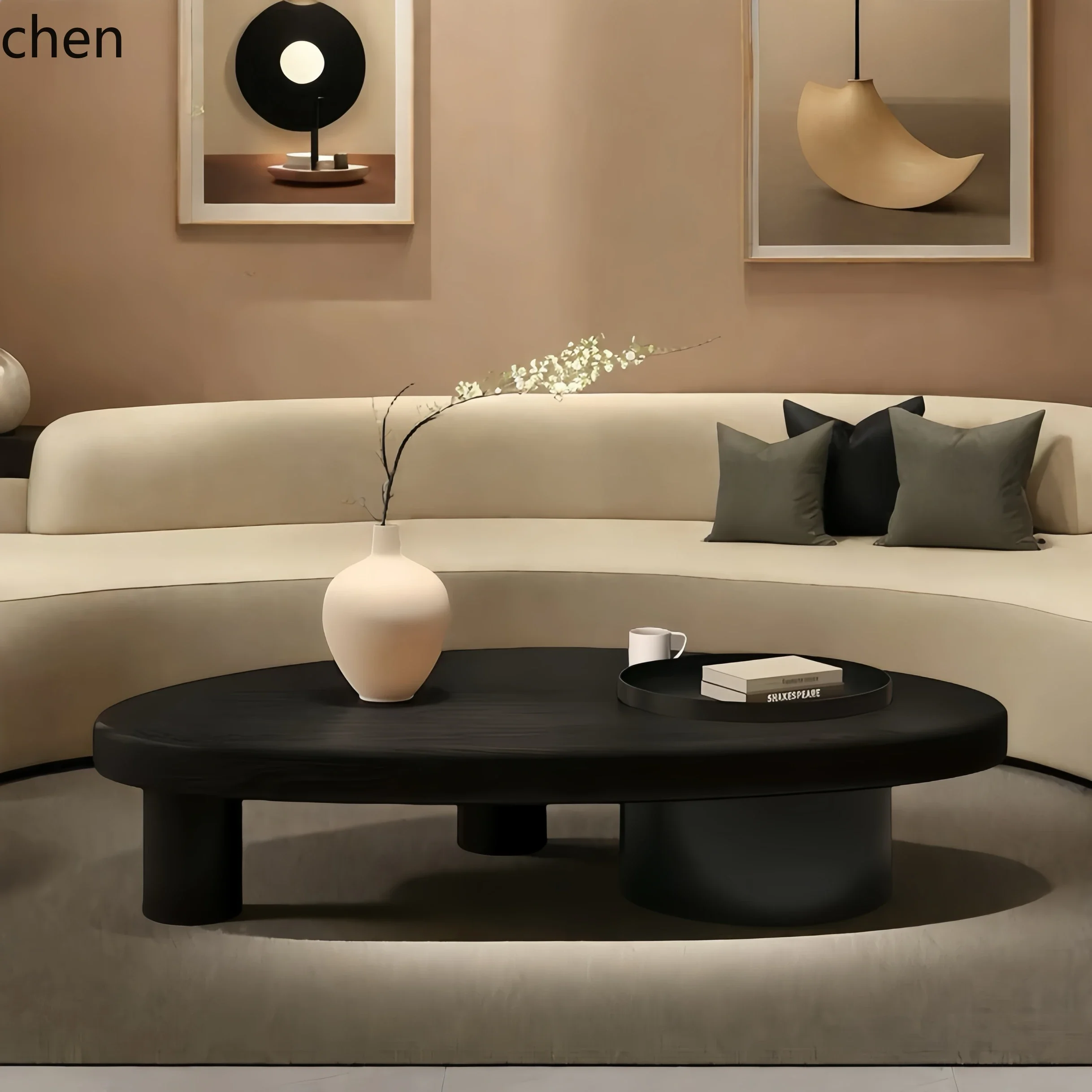 

H5.26 solid wood special-shaped coffee table living room home new small apartment creative can store coffee table