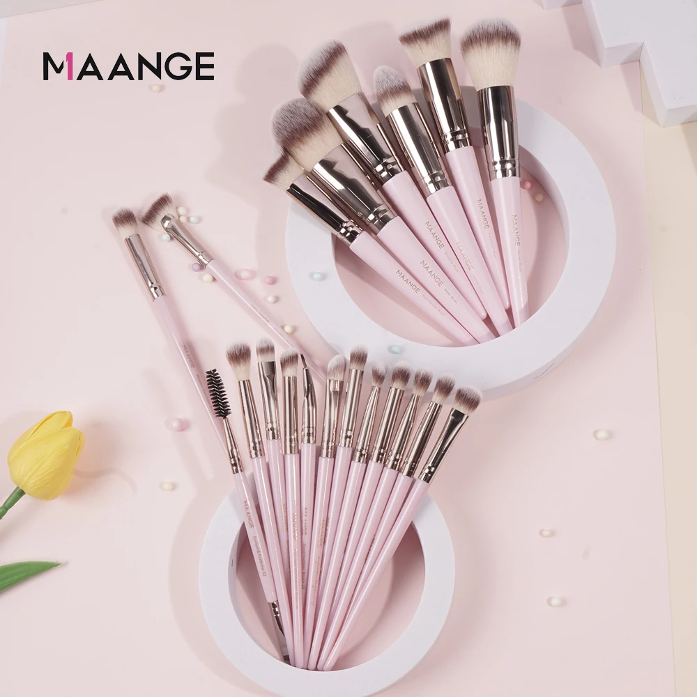 MAANGE 20PCS Pro Makeup Brushes Set Face Foundation Concealer Powder Brush Travel Kabuki Blending Eye Makeup Brush with Gift box