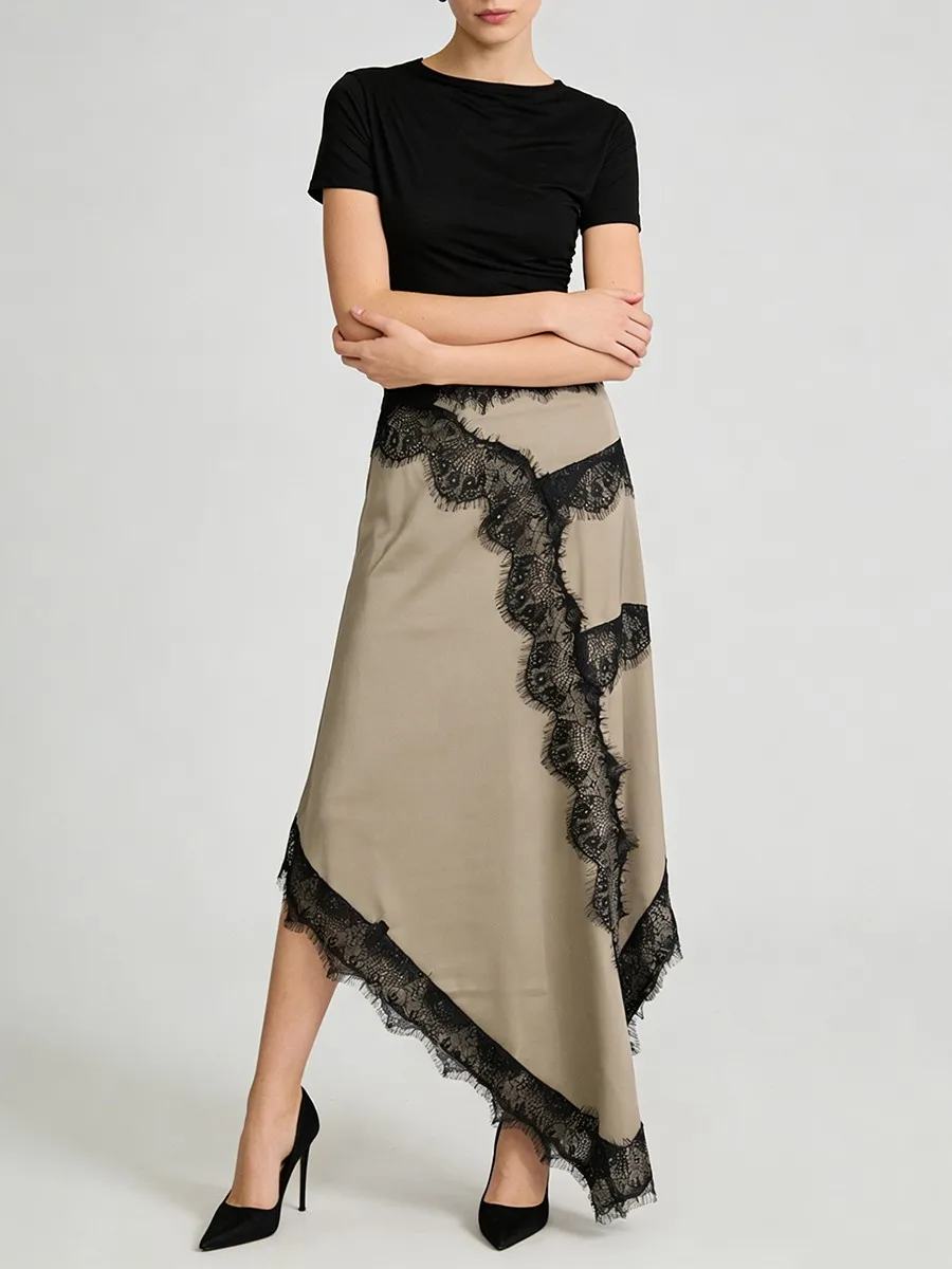 

Шикарные кружевные лоскутные асимметричные платья для женщин, летние ажурные модные халаты контрастного цвета, вечерние элегантные длинные платья 2026