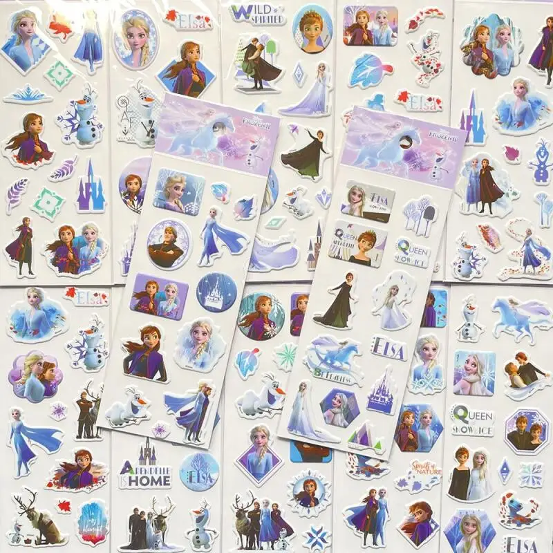

Disney The Snow Queen Elsa Bubble Stickers Cartoon 3D Stickers Anime Peripheral Diy Water Cup Computer A Birthday Gift for Girls