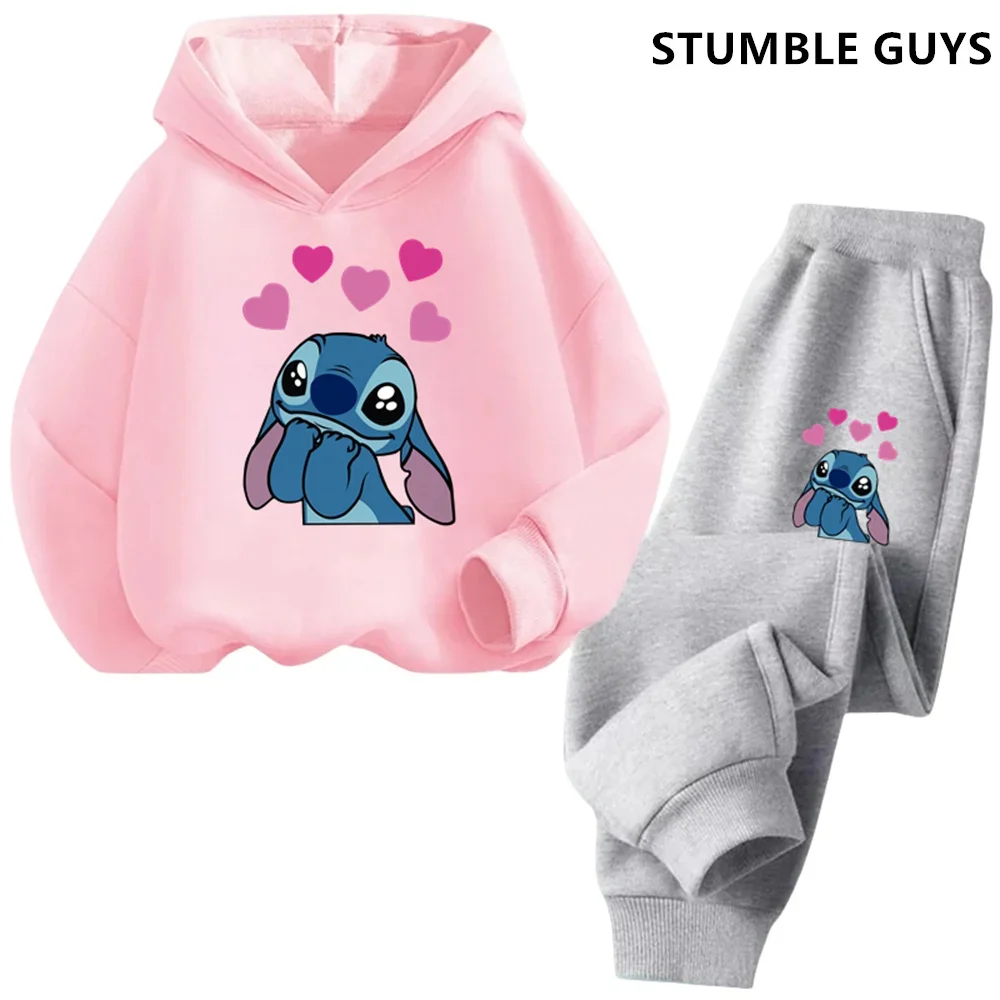 Stich Print Hoodies Casual Sweatshirt Stitch Anime Sonic Hoodie Y2k Sudadera Kids Day Gift Pokemoned Pullover Boy Girl Clothes