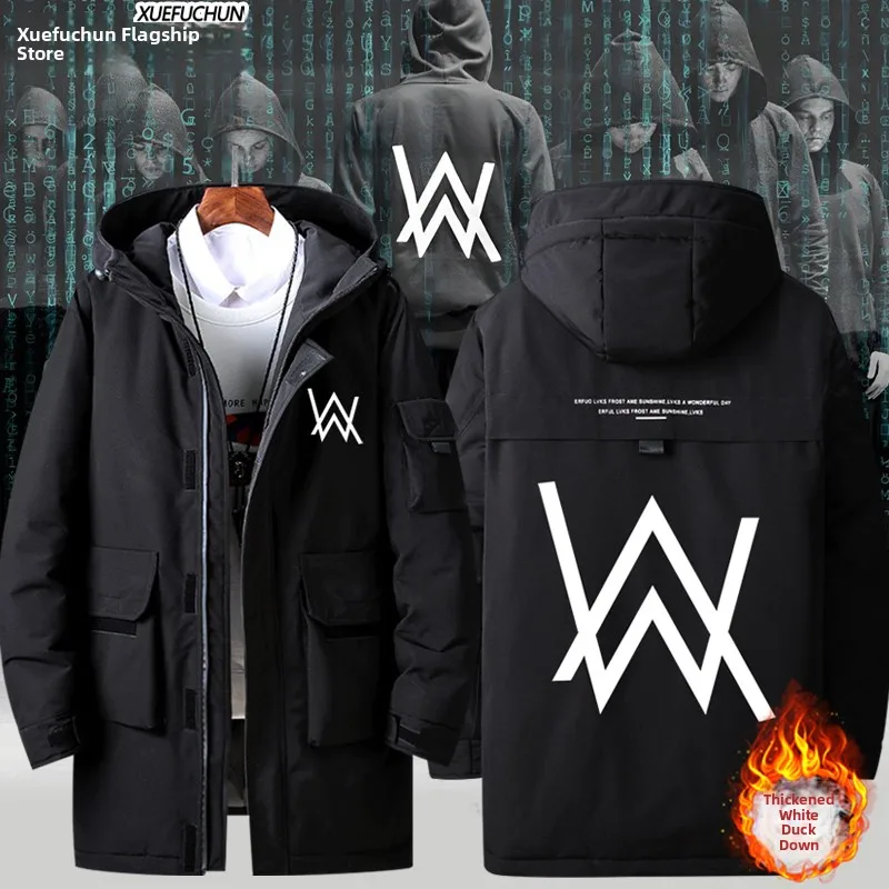 

Alan Walker DJ down Jaet ex Loose Fit Autumn Winter Coat Polyester Fiber White Du down Filling Windproof Zip...