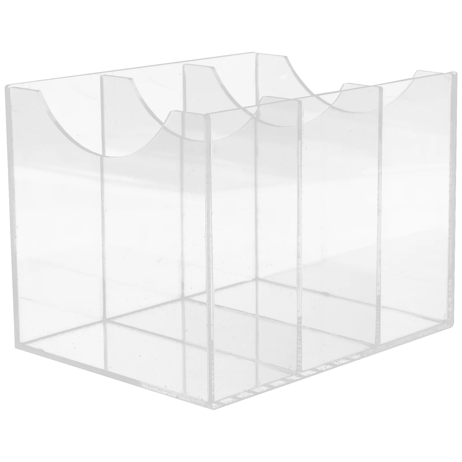 

3-Compartment Belt Holder Organizer Transparent Box Multi-Grid Desktop Storage Case for Belts Closet Makeup Organizer