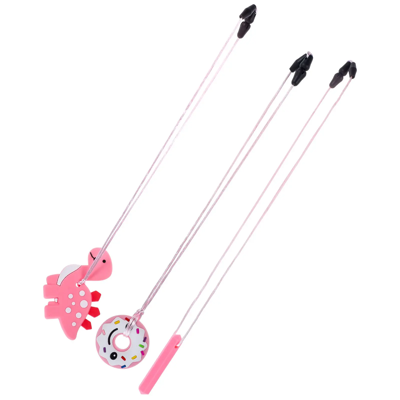 3 szt. Naszyjnik do gryzienia dla niemowląt, teksturowane, gładkie powierzchnie, masażer do dziąseł, trwałe, bezpieczne gryzaki, zabawki dla niemowląt 6-12 miesięcy, zabawki dla niemowląt 0-6 miesięcy