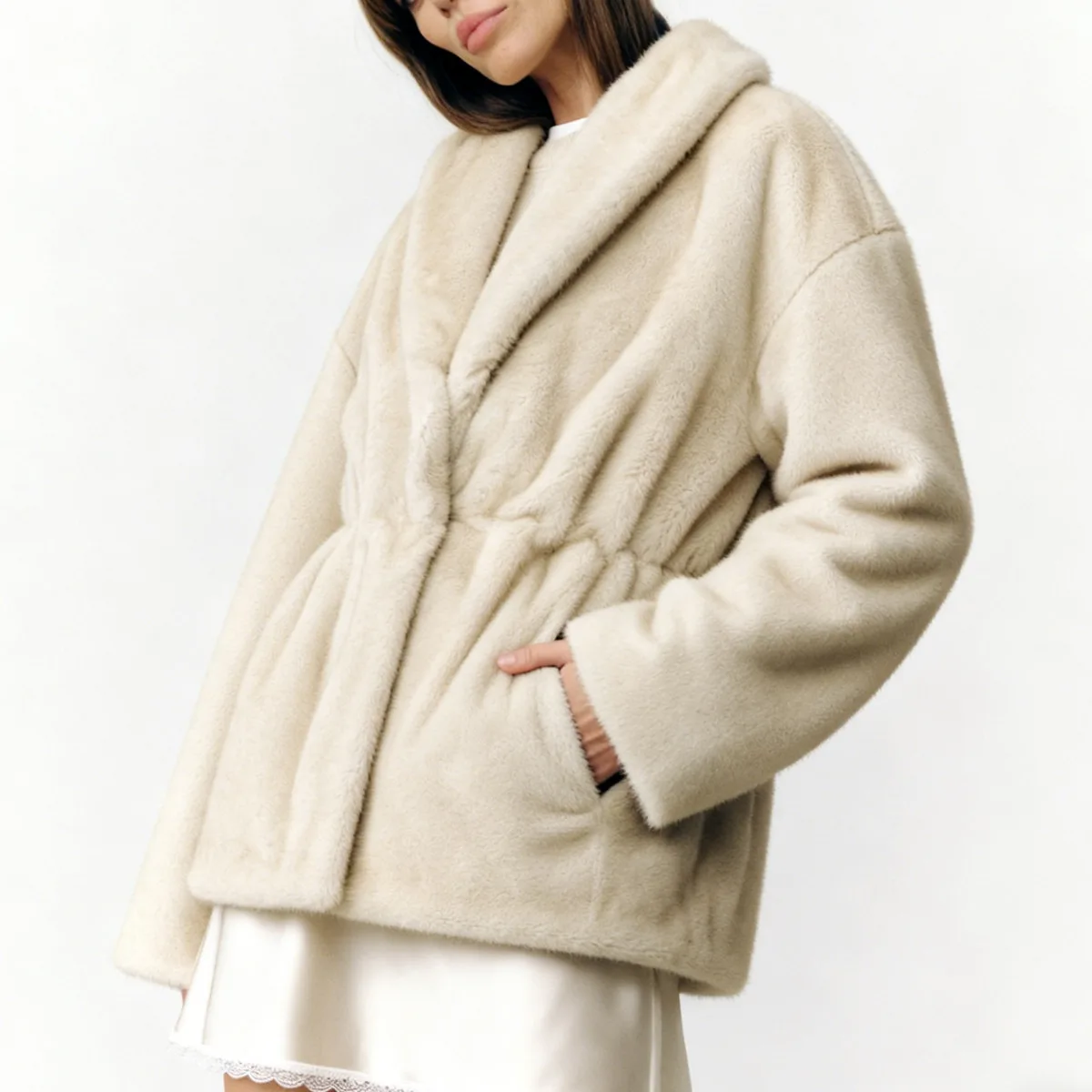 KWTX 2025 nouveau manteau court chaud décontracté pour femmes avec cordon de serrage automne hiver Design vêtements d'extérieur Polyester Spandex Style de rue